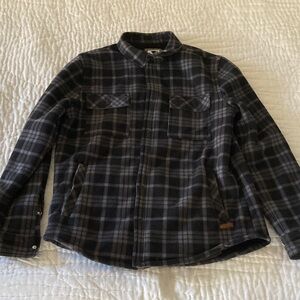 Men's Black & Gray Flannel Sherpa Jacket - Voyager